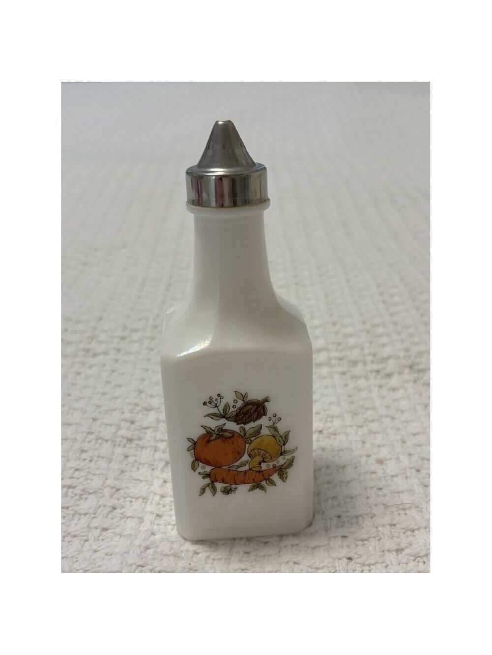 Vintage 1970s Spice Of Life Vinegar Oil Bottle Milk Glass Dispenser Dominion